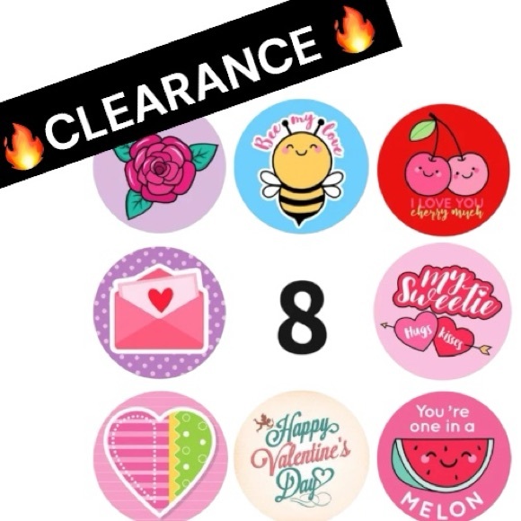 100 Pack of Valentines Stickers 1 Inch PRICE IS FIRM - Picture 1 of 10